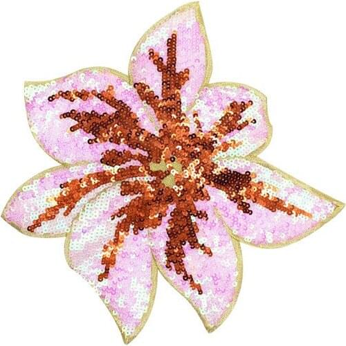 New Floral Plants Embroidered Sequins Flower Leaf Patch for Clothing Accessories Diy Decorative Sew on Patch Leaves Applique