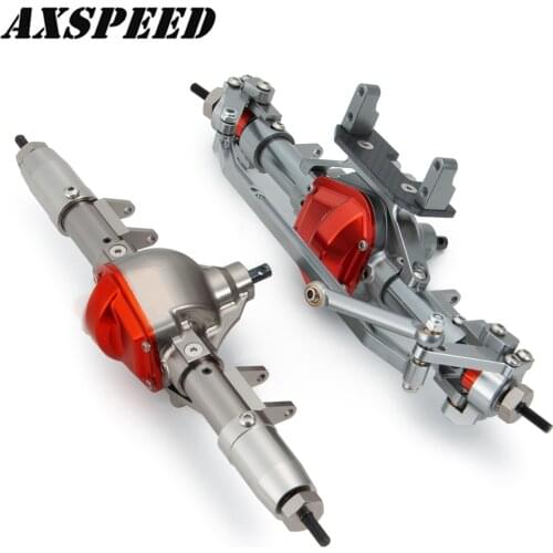 AXSPEED Aluminum Complete Front & Rear Axle Steel Axle Gear for 1:10 Axial SCX10 TFL Remote Control Car Upgrade Parts