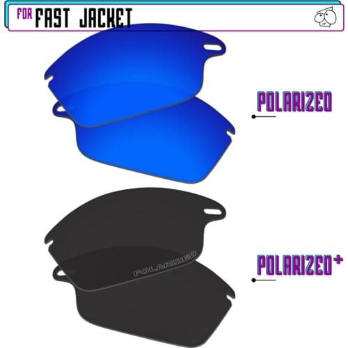 EZReplace Polarized Replacement Lenses for - Oakley Fast Jacket Sunglasses - Black P Plus-Navy P
