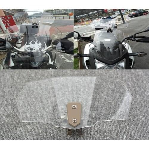 Airflow Adjustable Windscreen Clear Bolt-On Variable Spoiler Blade For Honda Yamaha Suzuki Kawasaki BMW Aprilia Ducati Universal