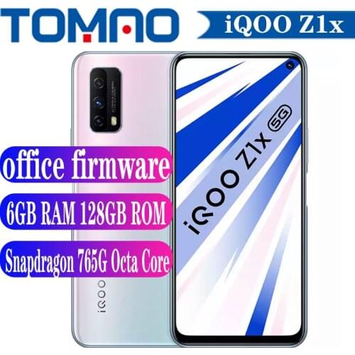 Vivo iQOO Z1x 5G mobile phone Snapdragon 765G 6GB 8GB RAM 64GB 128GB 256GB ROM 48MP Camera 2408×1080 120Hz 5000mAh Battery 33W