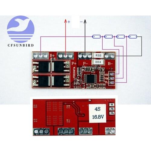 Smart Electronics 4S 30A High Current Li-ion Lithium Battery 18650 Charger Protection Board 14.4V 14.8V 16.8V Overcharge