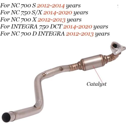 Motorcycle Exhaust Pipe Escape Slip On For Honda NC 750 X S NC700 NC700X NC700S DCT 2012 - 2020 Front Link Pipe Without Muffler