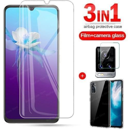 3 in 1 Tempered Glass + Case + Lens Film For Vivo v20 Cover Coque For Vivo v20 se v17 pro v20se v20pro v 20 17 Protective Glass