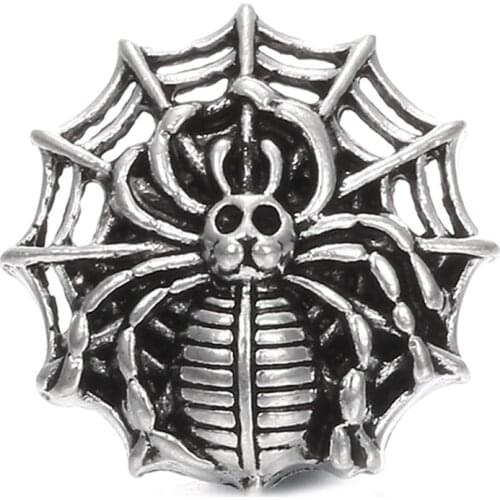 10pcs/lot New Snap Jewelry Rhinestone Spider 18MM Snap Buttons Vintage Alloy Snap fit Snap Bracelet