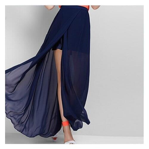 New 2020 Summer womenTransparency Sexy Skirts,girl Brand Maxi Long Split Skirt High Waist chiffon Skirt Plus Size M/L/XL/2XL/3XL