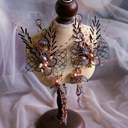 Vintage Headpiece Hair Sticks Bridal Barrettes Headdress Crystal Brides Hairbands Wedding Hair Accessory Prom Party Headdress