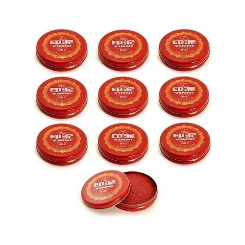 10Pcs RED CALLIGRAPHY INK Round Tin Chinese Yinni 682 Paste Stamp Painting Stamping Seals WHOLESALE