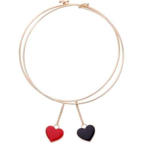 2 Color Red&Black Girly Touch Popular Enamel Torques Choker Necklace 2018 Cute Fashion Jewelry Accessories