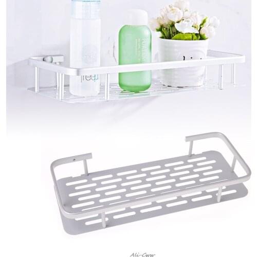 2018 1 Tier Wall Mounted Bathroom Shelf Shower Rack Shampoo Soap Holder Hanger