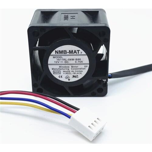 4PCS New NMB-MAT 12V 0.75A 1611RL-04W-B86 4028 40MM 4CM 40 * 40 * 28 mm 1U 2U server fan Big power Cooling fan 4pin