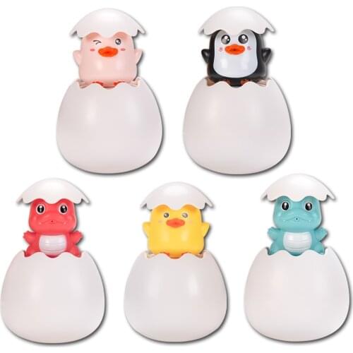 Baby Bath Toys Cute Duck Egg Water Squirting Sprinkle Wound-up Chain Clockwork Kids Bathtub Toys
