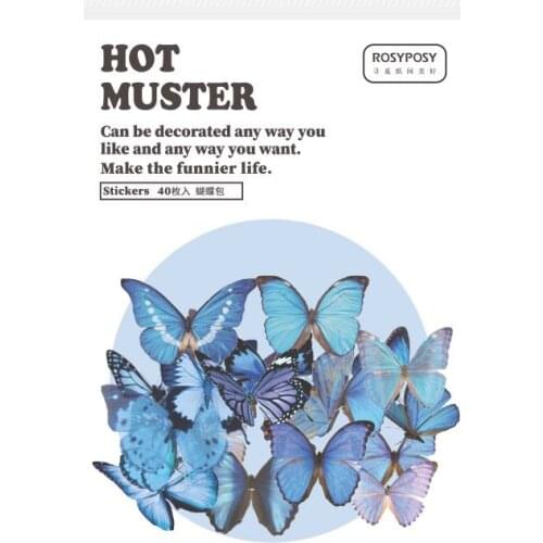 40pcs Plants Flowers Butterfly Style Stickers For Label Diary Stationery Album Bullet Journal Planners