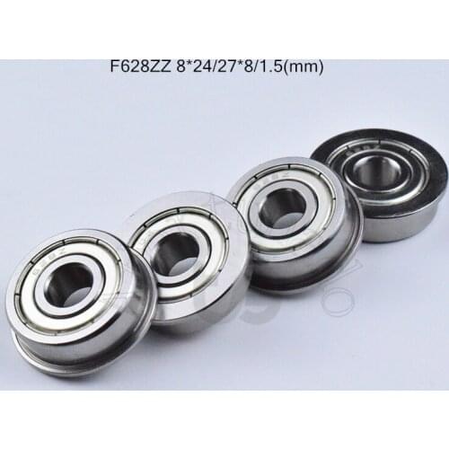 F628zz 8*24*27*8*1.5(mm) 10pieces bearing Flange Metal sealed ABEC-5 chrome steel miniature bearings hardware