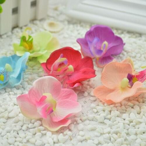 Artificial flowers Fresh and good simulation silk flower butterfly orchid flower DIY side clip hat decorative
