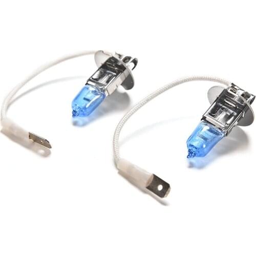 2 PCS 12V 55W H3 HeadLight Lamp Xenon Dark White Glass Replacement Car Halogen Light Bulb Super Brighter