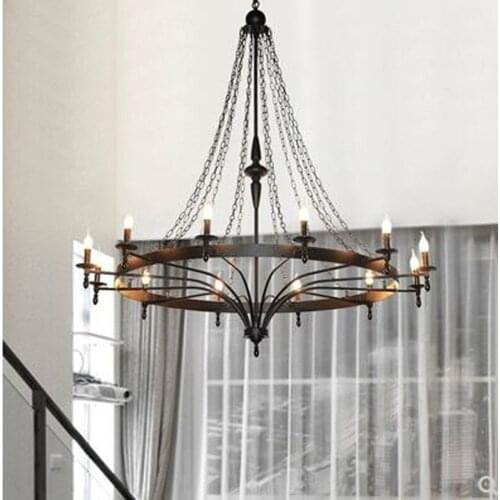 L Staircase lamp long chandelier American duplex building living room atmosphere villa building middle floor lobby chandelier