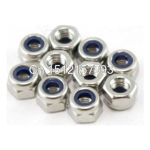 Lot50 Metric M5 304 Stainless Steel Hex Head Nylon Insert Lock Jam Stop Nuts