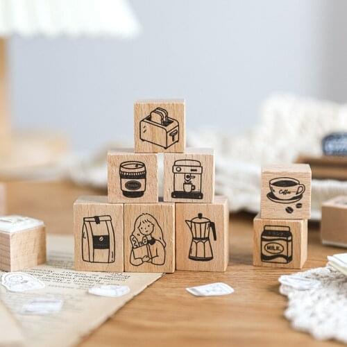 Cute Coffee Topic Scrapbooking Stamps For Card Making DIY Hobby Rubber Seal Journal Planner Diary Decoration 2021 New Design