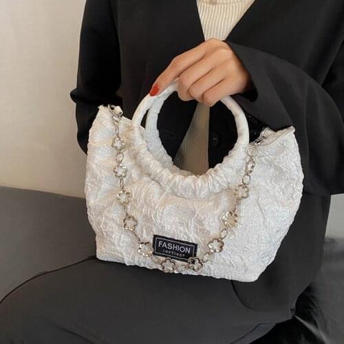 Fashion Fold Bag for Women 2021 Casual Chain Shoulder Bag Womens Double Shoulder Strap Crossbody Bag Underarm Bag