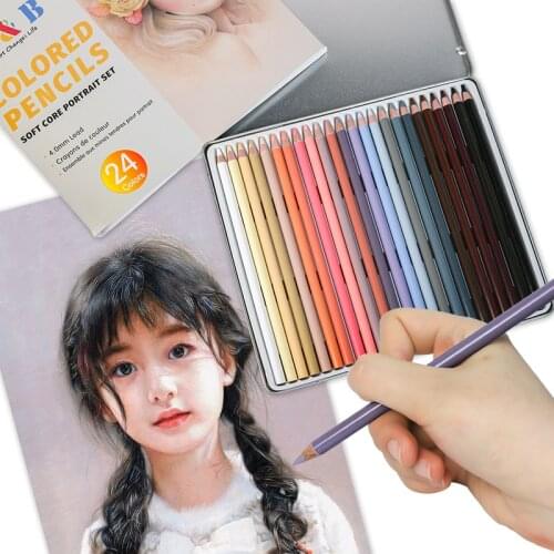 24-color character colored pencils painting skin lead set colored pencil portrait hand-painted art painting supplies