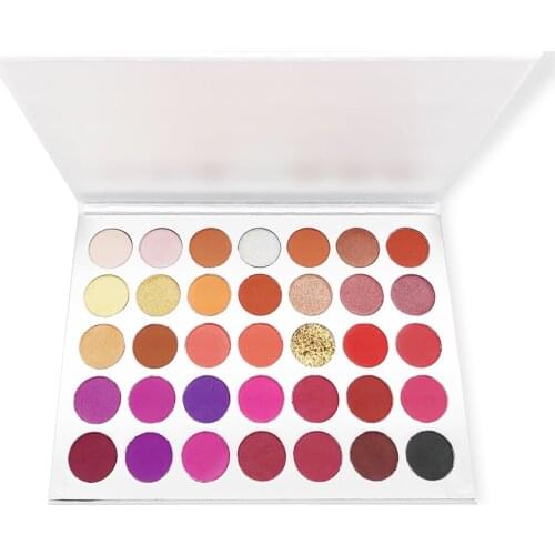 New 35 Colors Matte Eyeshadow Palette Private Label High Pigment Long Lasting Eye Makeup Custom Pallete Cosmetics