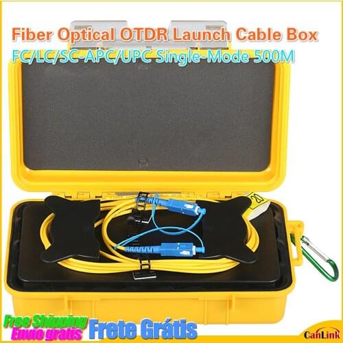OTDR Launch Cable Box 500m FC/LC/SC-APC/UPC Singlemode Fiber Optical OTDR Zone Eliminator Fiber Rings FC LC SC to APC UPC