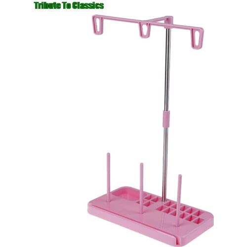 Embroidery Thread 3 Spool Holder Stand Rack Sewing Quilting For Home Sewing Machine DIY Sewing Tools Accessories Pink/White