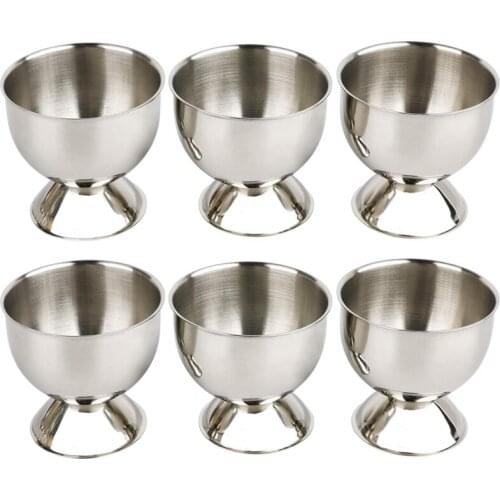 Egg Cup Tray Stainless Steel Soft Boiled Egg Cup Holder Can Be Made Of Small Wine Glasses 6 Sets