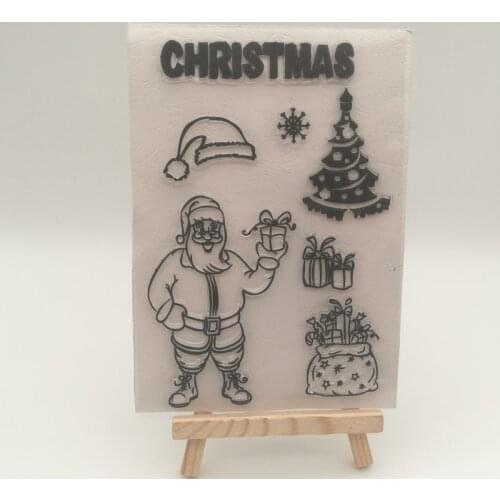 Santa claus transparent Silicone stencil for DIY Scrapbooking photo album decorative sheets