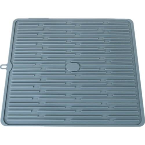 Rectangle Silicone Drain Mat Multifunctional Dishes Drying Pad Folding Non-Slip Placemat Tableware Drain Pad Kitchen Accessories