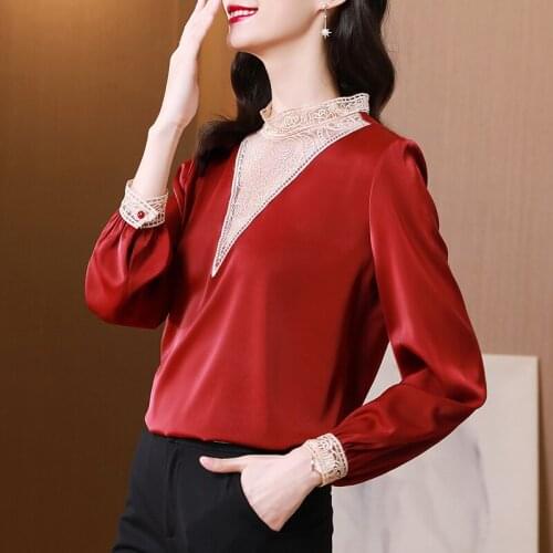 New High Quality Silk Shirts Women 2021 Autumn Fashion Chiffon Ladies Tops Long Sleeve Woman Elegant Shirt Blouse Blusas Clothes