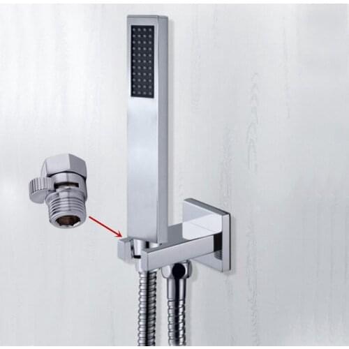 Hand Held Shower Head With Wall Connector shut off valve &1.5m Hose Water Saving Copper Handheld Sprayer TH018-a