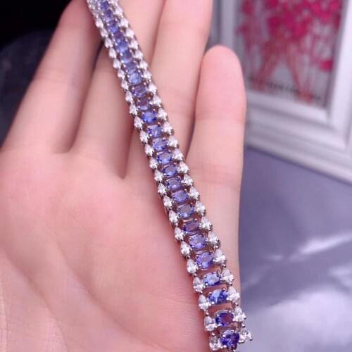 The best gift for engagement New Design Natural and Real Tanzanite Bracelet 925 sterling silver Tanzanite Bracelet