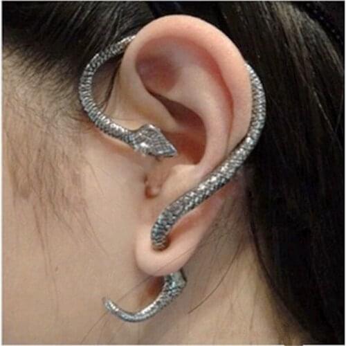 Cool Personality Punk Style Long Snake Ear Stud Ear-hook Earring Cuff For Left Ear 3 Colors