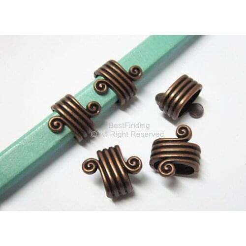 Licorice double sprial spacer stripe beads Antique copper Licorice findings -LF03C