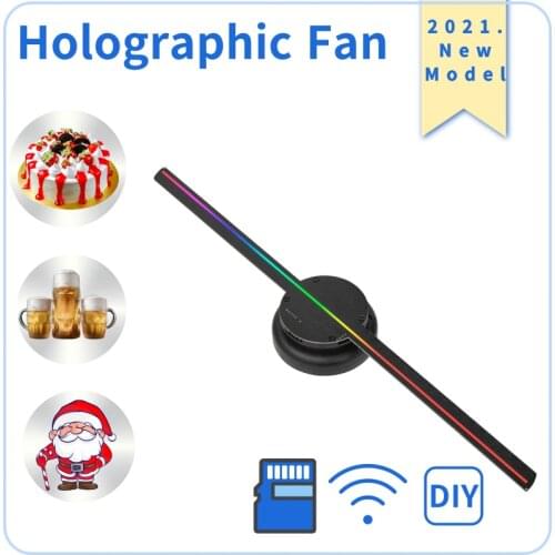 High-resolution naked-eye led holographic 3D air projector rotating screen wall-mounted advertising machine high-definition Fan