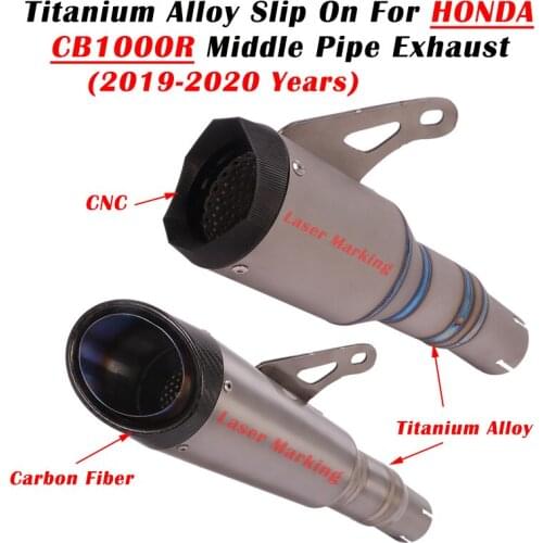 Titanium Alloy Motorcycle Exhaust Escape Modified Slip On For Honda CB1000R 2019-2020 Year Carbon Fiber Muffler middle Link Pipe
