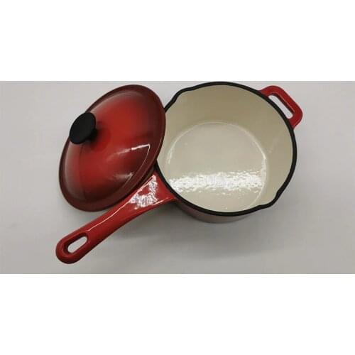 16cm Very High Quality Cast Iron Enamel Milk Pot Non-stick Baby Food Supplement Pot Mini Boiled Milk Enamel Soup Pot