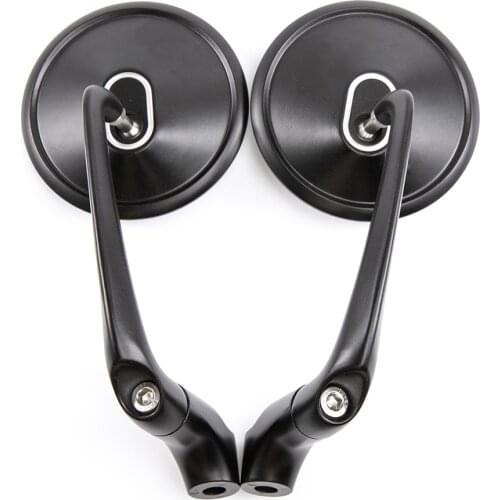 Black 8mm 10mm Motorcycle Mirrors Rearview Mirror CNC Aluminum M8 M10 Left & Right Thread E-mark for Yamaha Ducati E-bike