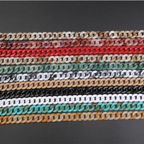 1.0 Meter 8*10mm Acrylic Necklace Strands Parts Linked Bag Chains Women Jewelry DIY Accessories Glasses Chain Components