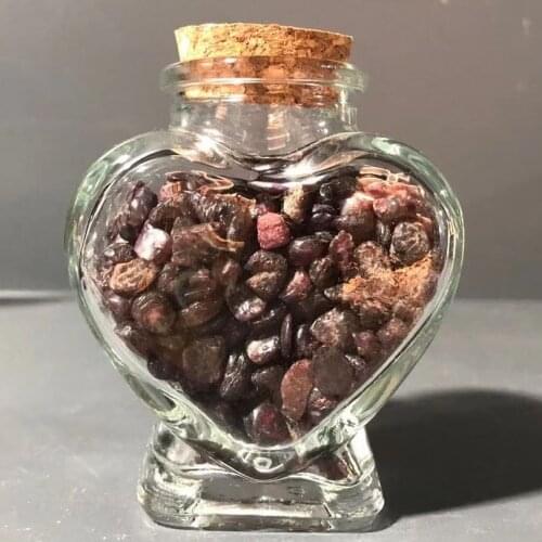 1Pc Natural Crystal Gravel In Lovely Heart-Shaped Glass Bottle Rock Chips Tumbled Stone Healing Christmas Or Home Decor Gifts
