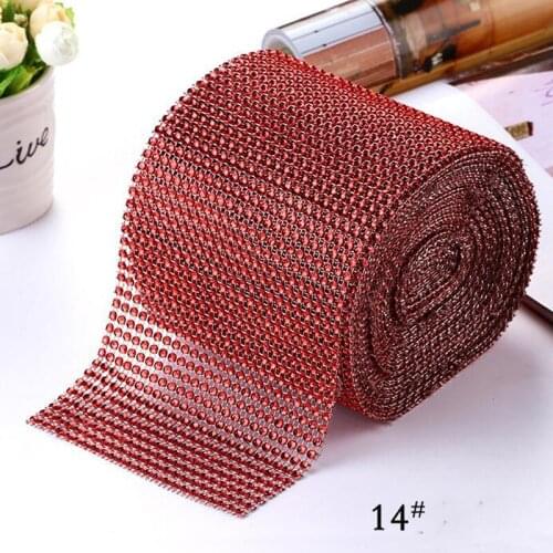 10Yards 4.75"(12cm) Width Red Sparkling Diamond Mesh Wrap Crystal Rhinestone Ribbon Wedding Home Decoration DIY Accessories