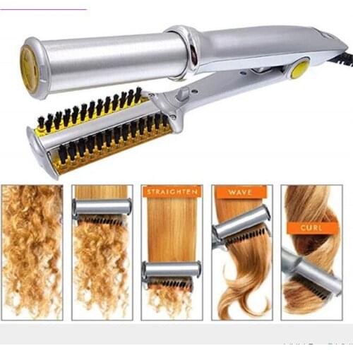 4Set/Lot Alloy Automatic Curler Lazy Straight/Curly Hair Comb Hair Straightener 3 Speeds Hair Care Styling Tools HA2102