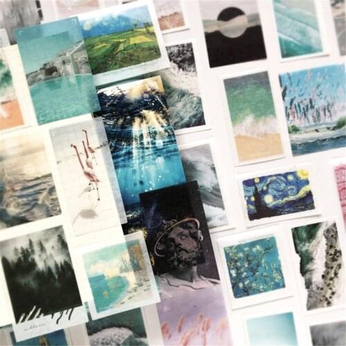 50pcs/set Large Size Washi Stickers Cute Stationery Sticker Trendy DIY Scrapbooking Diary Journal Planner Decorative Sticker