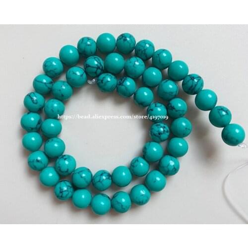 Free Shipping Natural Stone Chinese Lt Green Turquoises Round Loose Beads 15" Strand 6 8 10 MM Pick Size
