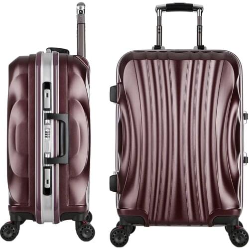 Graspdream Women Travel Luggage Suitcase bag,Waterproof PC Aluminum frame Box with Wheel,20"22"24"26"inch Rolling Trolley case