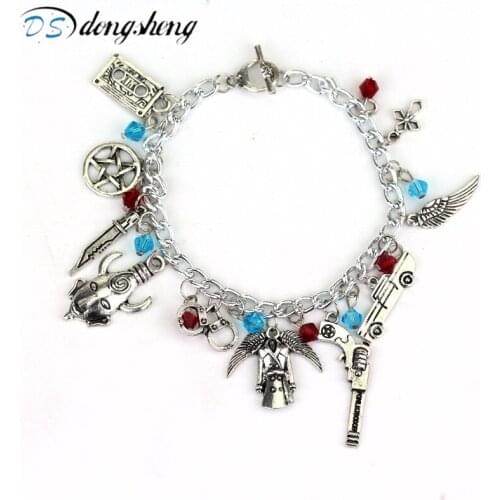 Dongsheng Supernatural inspired Charm Bracelet Jewelry Dean Sam Protection Winchester Souvenir Gifts Bracelets for Women-30