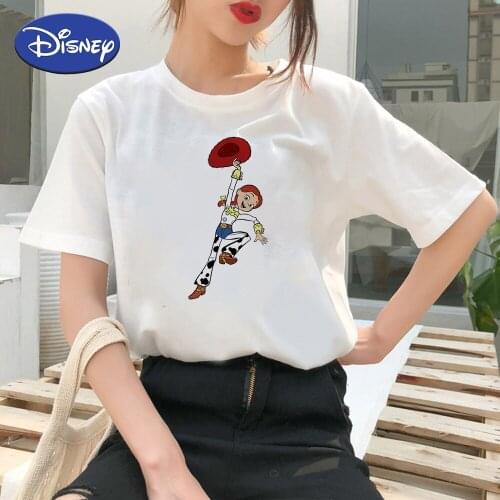 Disney Toy Story Cute Jessie Printed Women Tops Summer European American Fashion Oversize Tshirt Soft Girls Aesthetic Cartoon