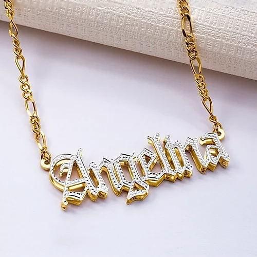 HIYONG Double Gold plated Nameplate 3D Necklace Personalized Choker 2020 New Style For Women Necklace Jewelry